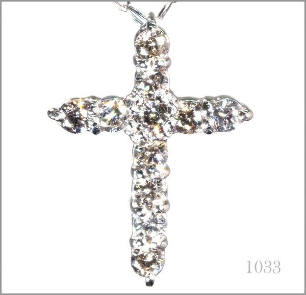 【格安】ダイヤモンド ネックレス クロス PT850 プラチナ製品 国内生産 2211の画像1