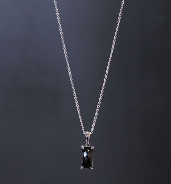高品質 輝きのミラーカット ブラック ダイヤモンド ネックレス(18K/刻印有 SV925 K14 4444_画像2