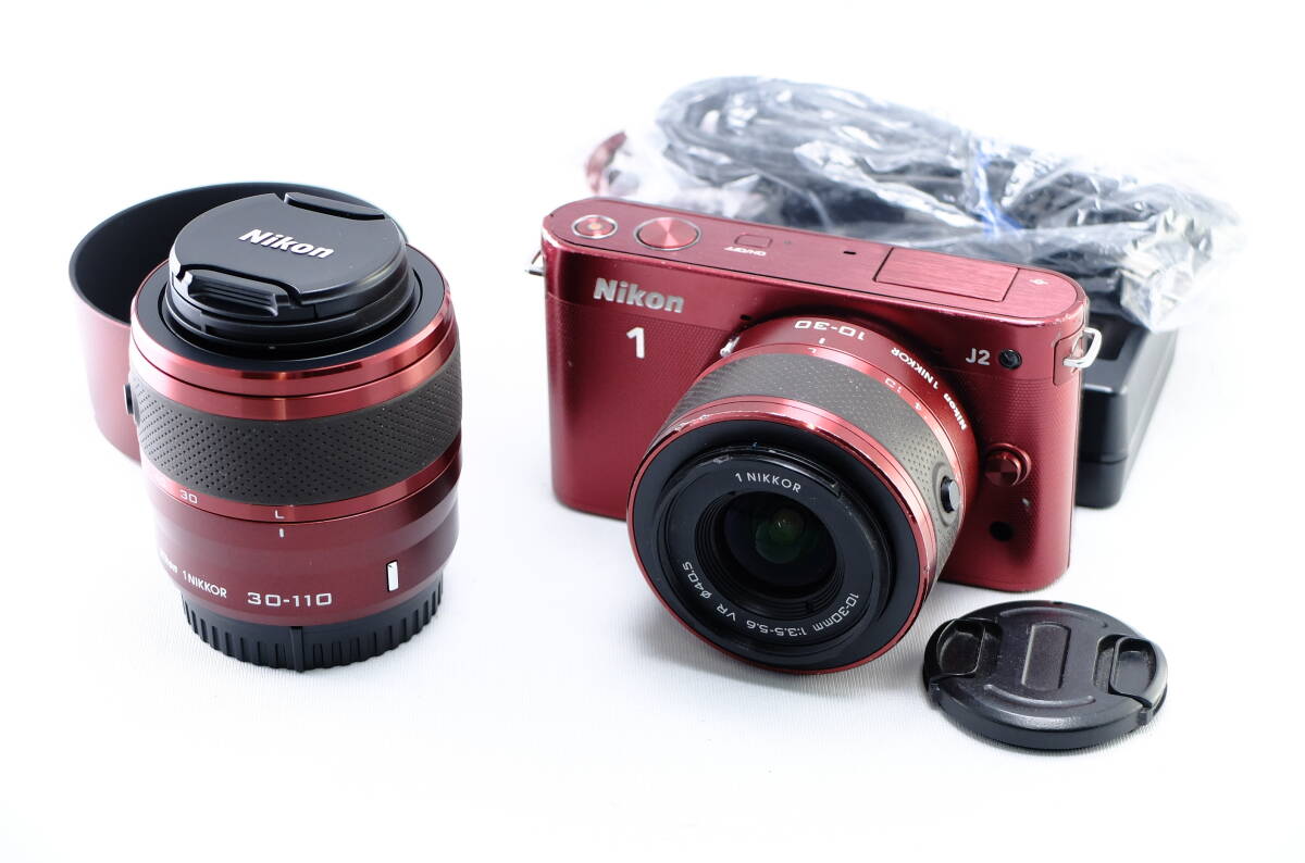 【A06E】【売り切り】Nikon ニコン 1 J2 + 1 NIKKOR10-30 / 30-110 レンズ2本セット デジタルカメラの画像1