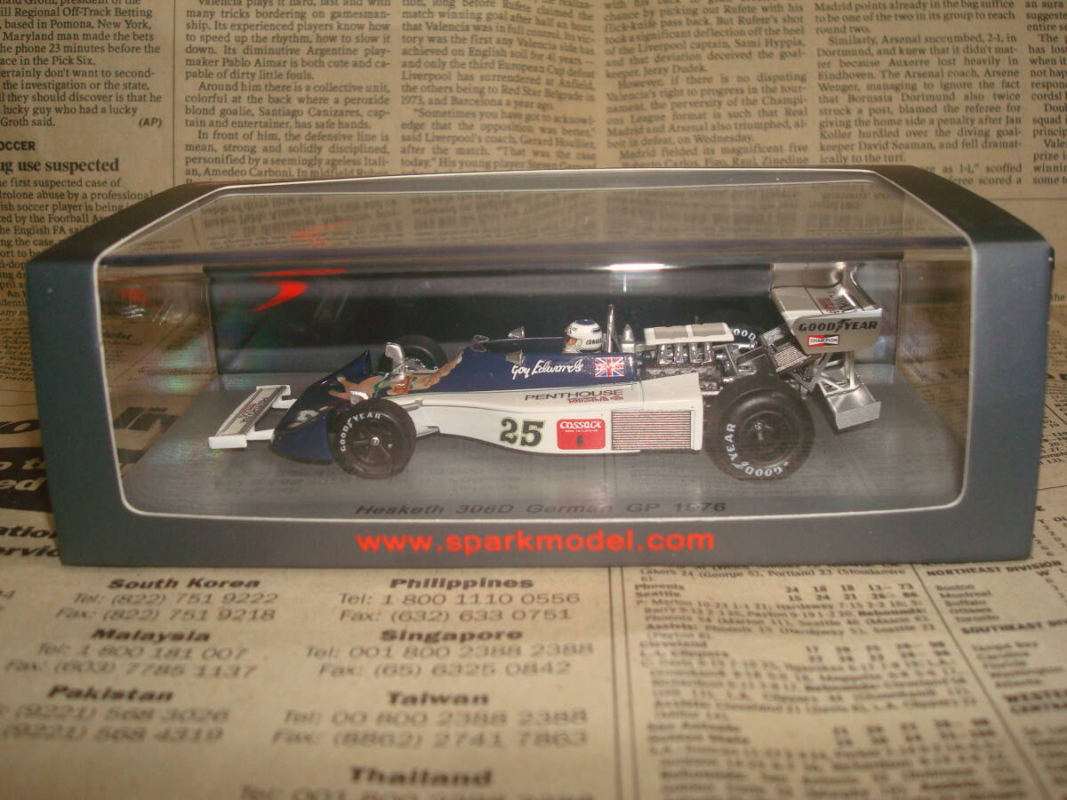 ★☆ヘスケス 308D フォード 1976年 ドイツGP G.エドワーズ スパーク 1/43 Hesketh 308D Ford G.Edwards☆★の画像10