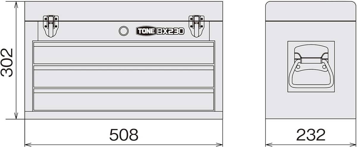 TONE(トネ) ツールセット TSXT950PG ピスタチオグリーン 9.5 / 12.7mm 86点セット_チェスト寸法