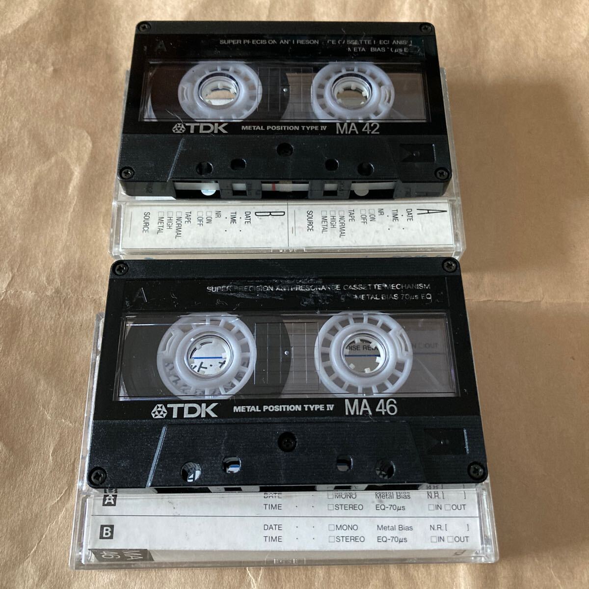 メタルテープ2本 MA42 MA46 TDK録音用カセットテープ中古の画像1