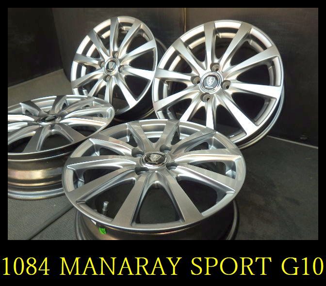 【1084】T8004114◆MANARAY SPORT G10◆15x5J 4穴 PCD100 +40◆4本◆タフト ハスラー など_画像1