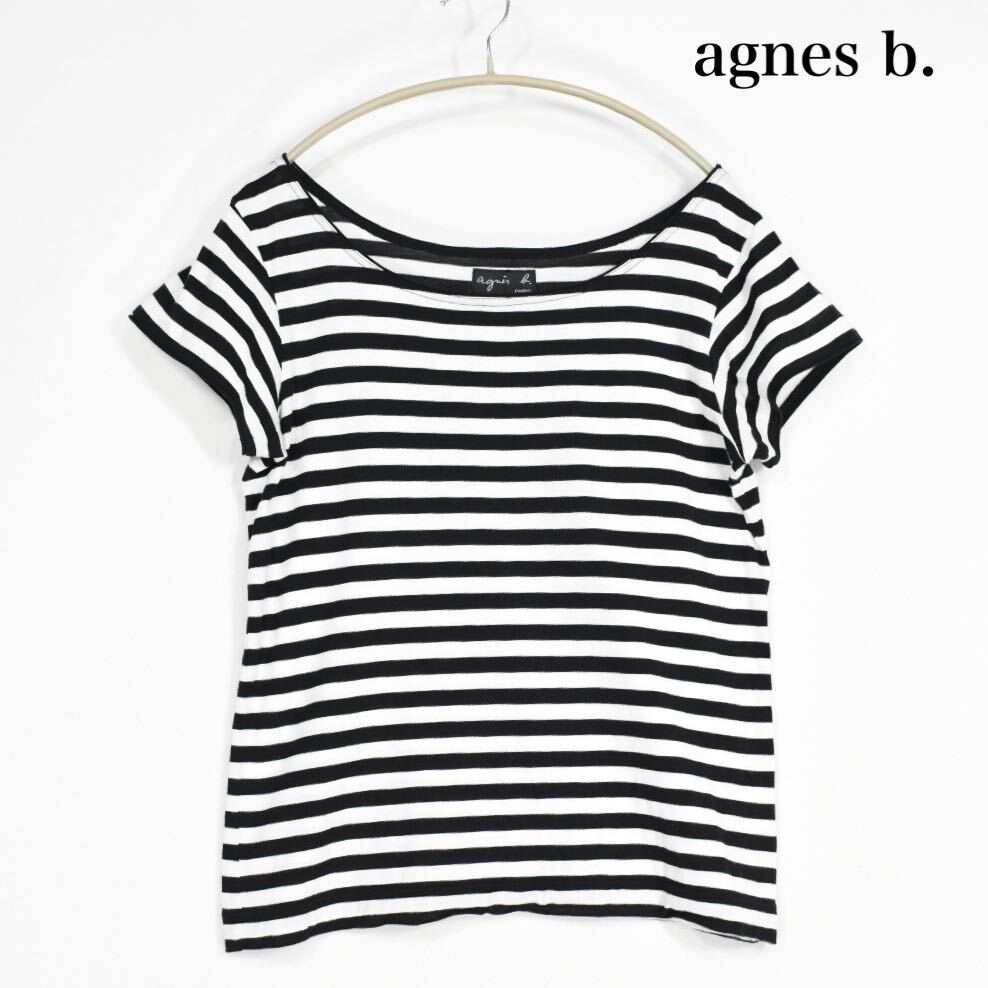 アニエスベー agnes b. Tシャツ カットソー　半袖　ボーダー柄_画像1