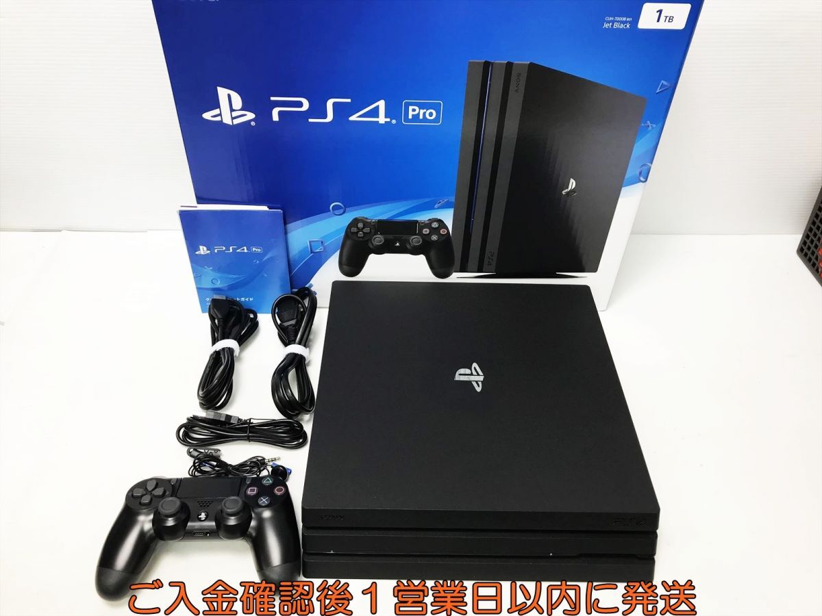 【1円】PS4Pro 本体/箱 セット 1TB ブラック SONY PlayStation4 CUH-7000B 初期化/動作確認済 プレステ4 G09-542sy/G4の画像1
