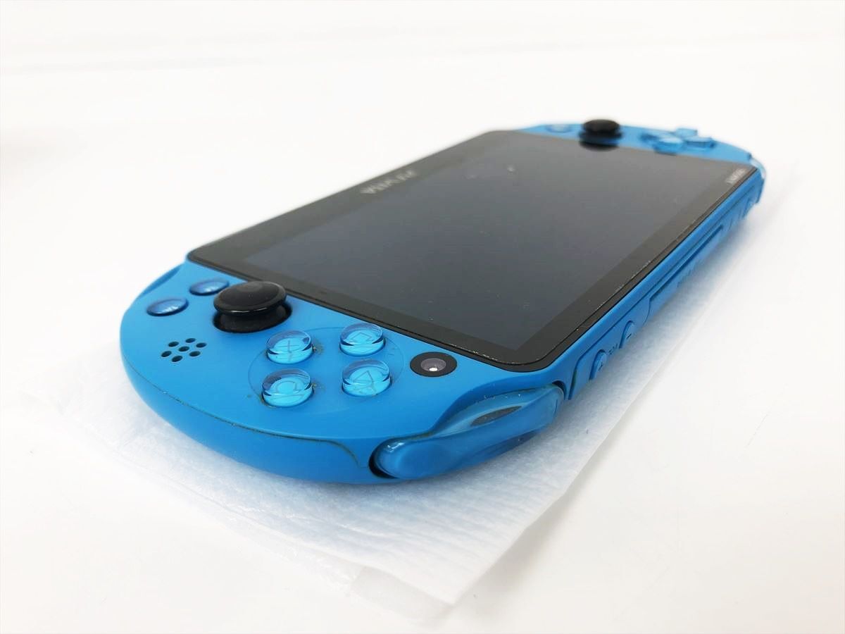 【1円】PSVITA 本体 アクアブルー SONY PlayStation VITA PCH-2000 セット 未検品ジャンク 新型 EC45-825jy/F3_画像2