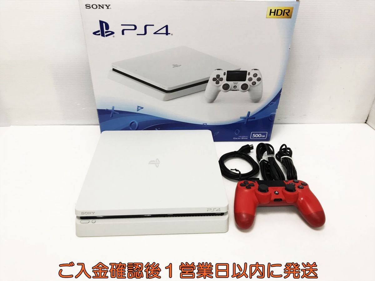 【1円】PS4 本体 セット 500GB ホワイト SONY PlayStation4 CUH-2200A 初期化/動作確認済 プレステ4 L03-647tm/G4の画像1