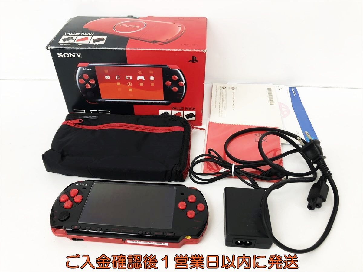 [1 иен ]SONY PlayStation Portable PSP-3000 корпус комплект черный / красный не осмотр товар Junk аккумулятор нет EC44-457jy/F3