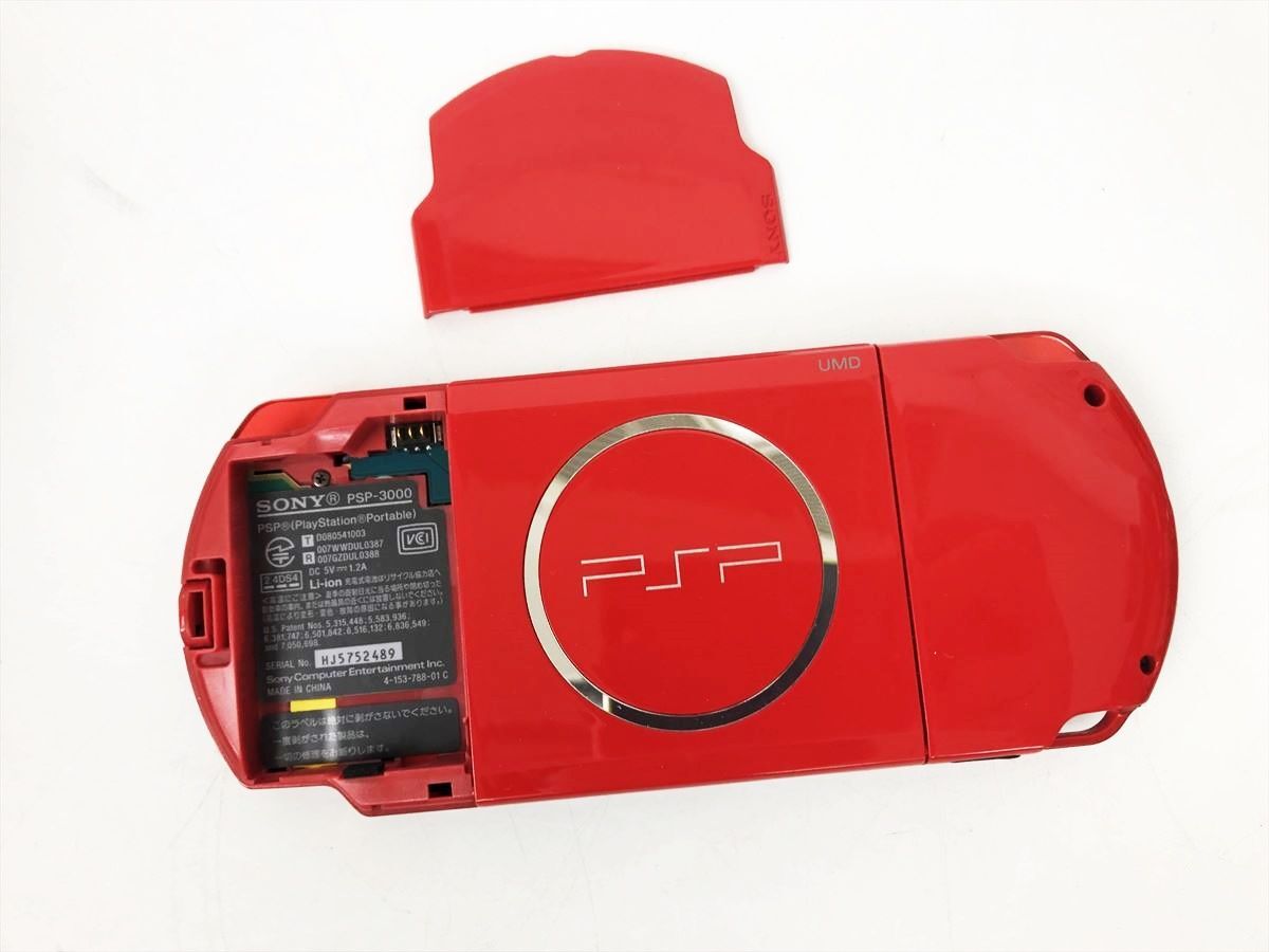 【1円】SONY PlayStation Portable PSP-3000 本体 セット ブラック/レッド 未検品ジャンク バッテリーなし EC44-457jy/F3の画像3