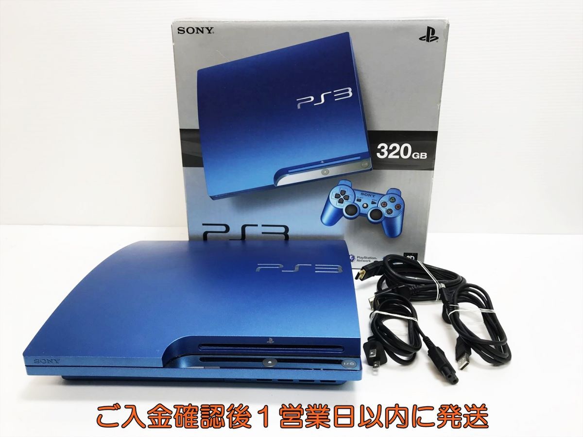 【1円】PS3 本体 セット CECH-3000B ブルー 320GB ゲーム機本体 SONY 初期化/動作確認済 M06-384yk/G4の画像1