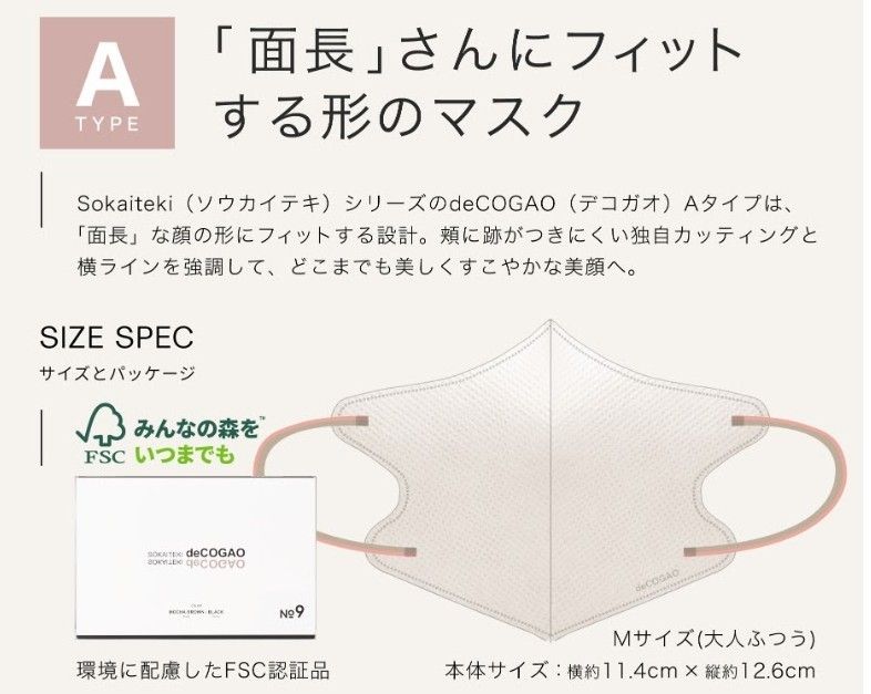 【36枚】deCOGAO マスク No.９ 面長 モカブラウン(紐ブラック) 箱あり 組み替え可 値下不可 土屋アンナ ざわちん