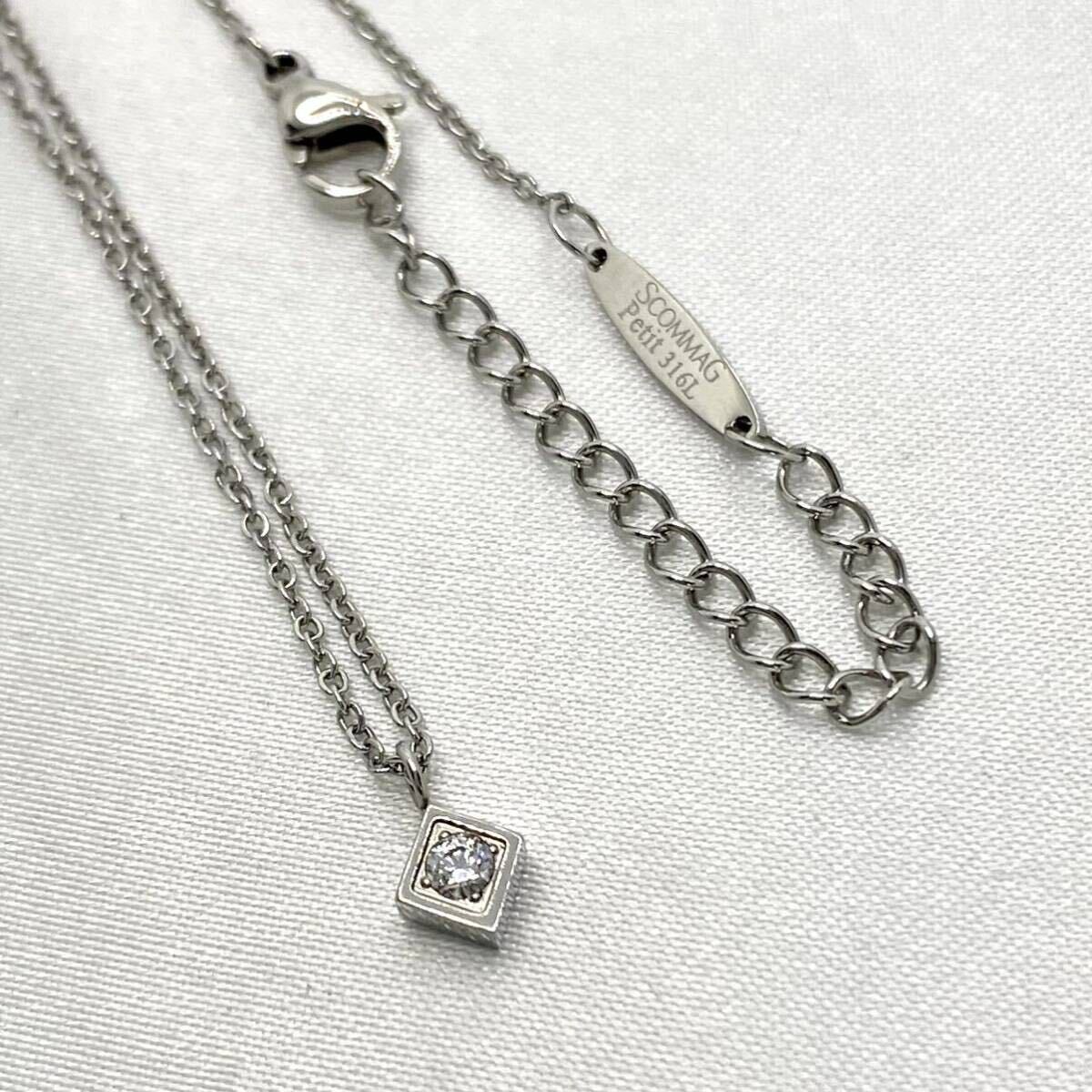 SCOMMAG Petit 316L SWAROVSKI 1粒 ネックレス シルバーカラー SCOMMAG Petit 316L SWAROVSKI 1粒 ネックレス シルバーカラー
