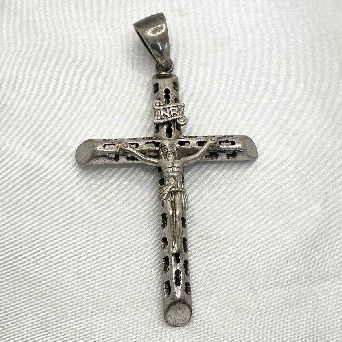 925 刻印 クロス 十字架 キリスト INRI ペンダントトップ シルバー vintage ヴィンテージ ネックレス トップ アクセサリー 装飾品