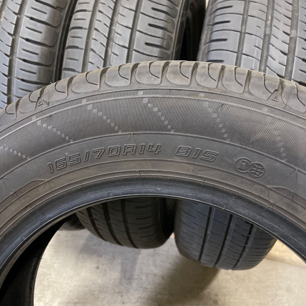 中古夏タイヤ4本セット 165/70R14 ダンロップ エナセーブ EC204 2020年製 1円スタートの画像8