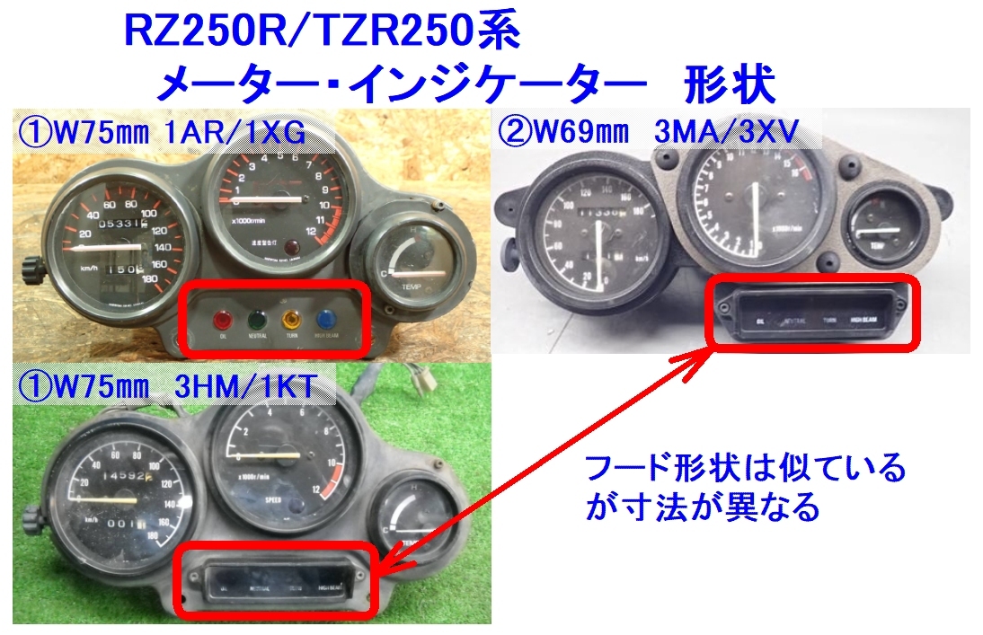 ★ヤマハ RZ250R/TZR250系 メータ インジケータ ラベル① ☆2/ RZ250R(1AR/1XG/3HM)/TZR250(1KT)/TZR250(3MA/3XV))の画像2