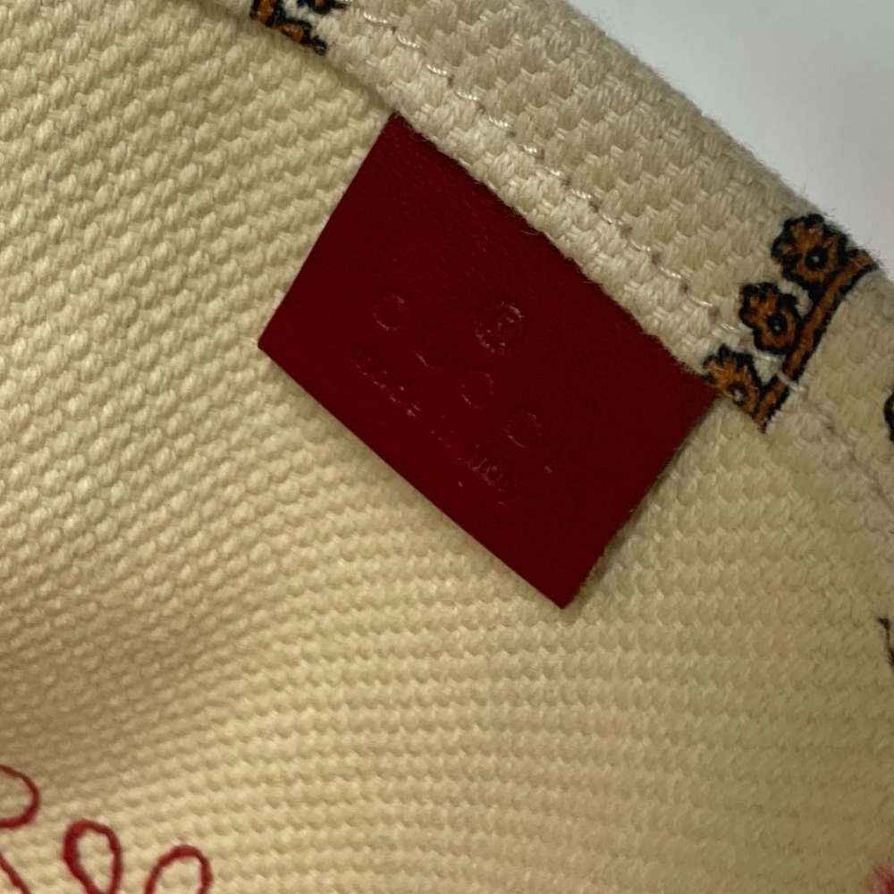 GUCCI グッチ 不明 ガーデン GARDEN 肩掛け ショルダーバッグ 縦型 トートバッグ ベージュ レディース【中古】_画像9