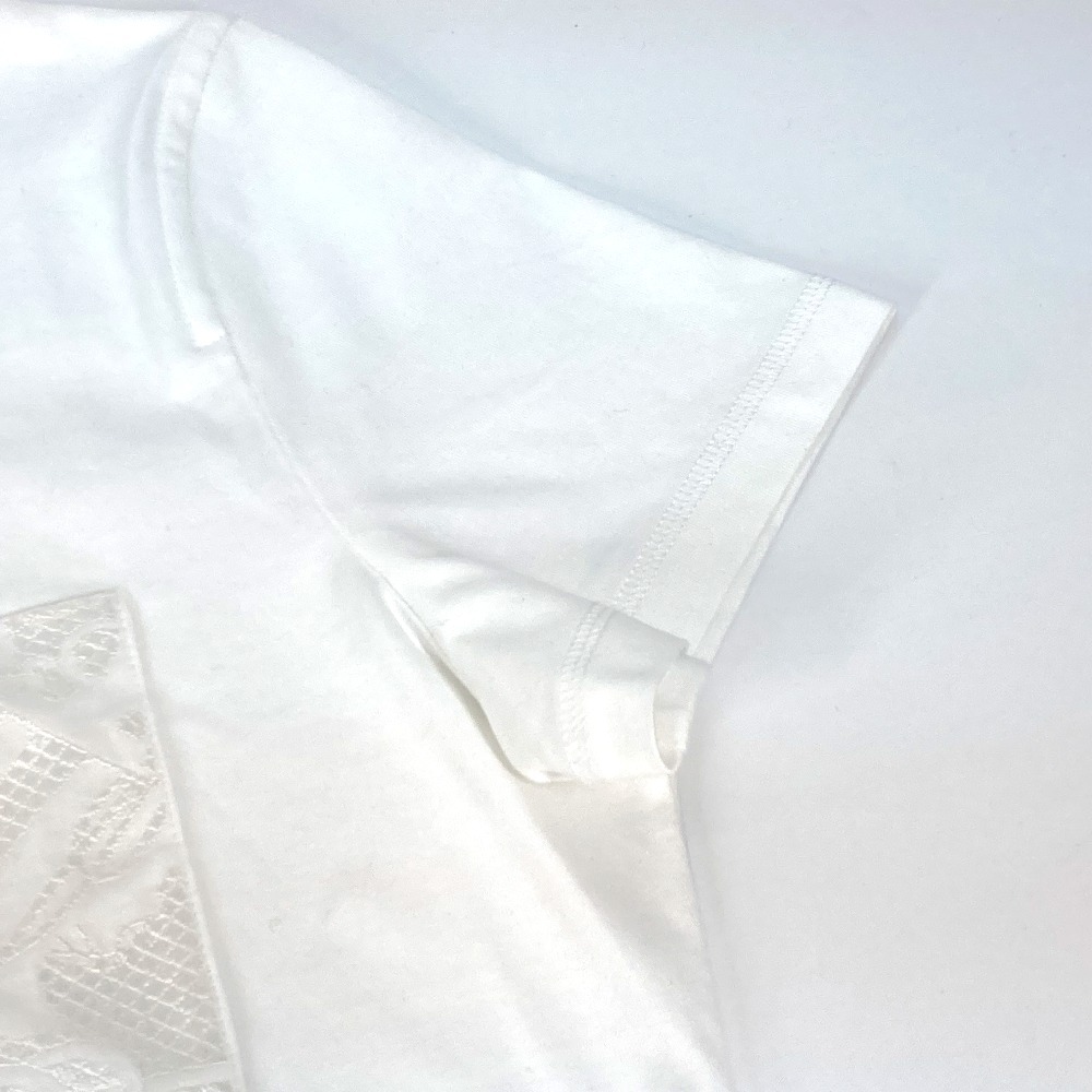 未使用 Tシャツワンピース アパレル 半袖 モザイク刺繍入りポケット ワンピース ホワイト レディース【中古】_画像5