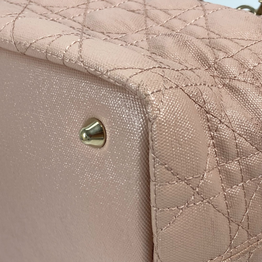 Dior ディオール カナージュ カバン トートバッグ 肩掛け ショルダーバッグ ピンク レディース【中古】_画像4