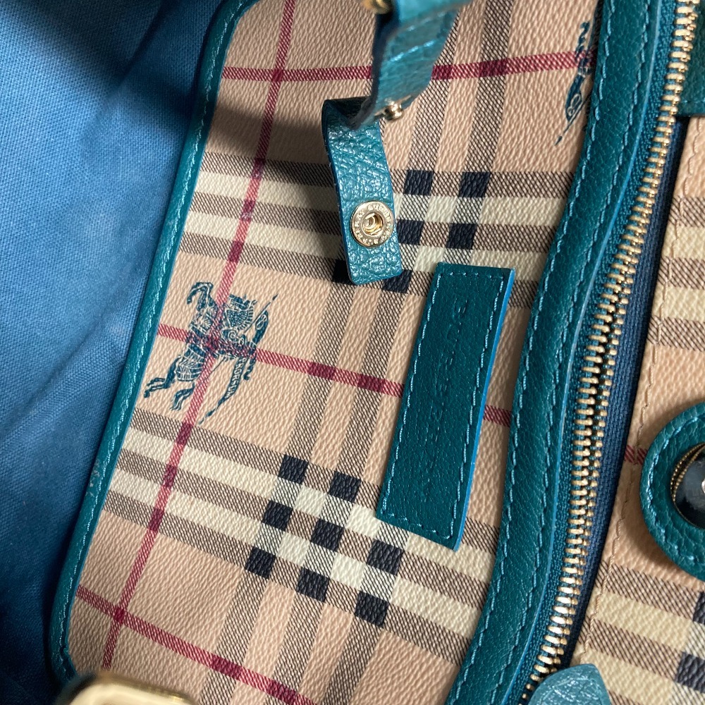 BURBERRY バーバリー チェック トートバッグ カバン ショルダーバッグ ベージュ レディース【中古】_画像9