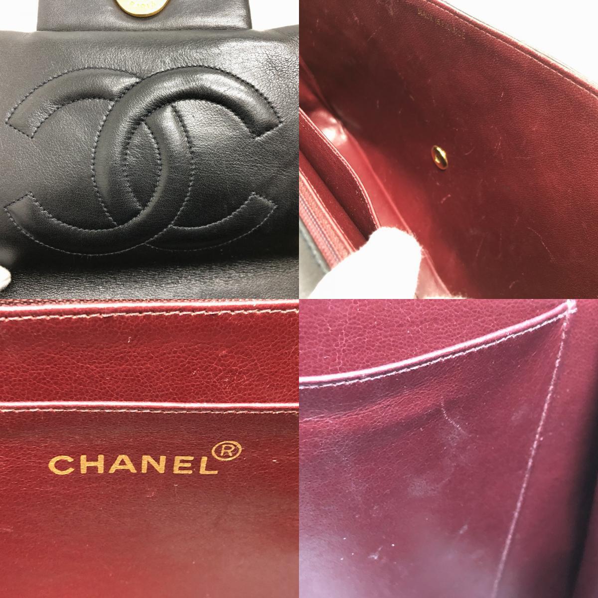 CHANEL シャネル A01094 ココマーク デカマトラッセ 34 Wチェーン マトラッセ ショルダーバッグ ブラック レディース【中古】_画像9