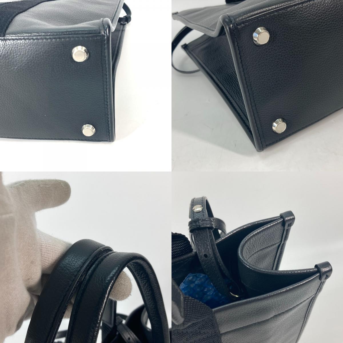 BALENCIAGA バレンシアガ 671400 ハードウェア 2WAY ハンドバッグ ショルダーバッグ 斜め掛け ロゴ トートバッグ ブラック 【中古】_画像8