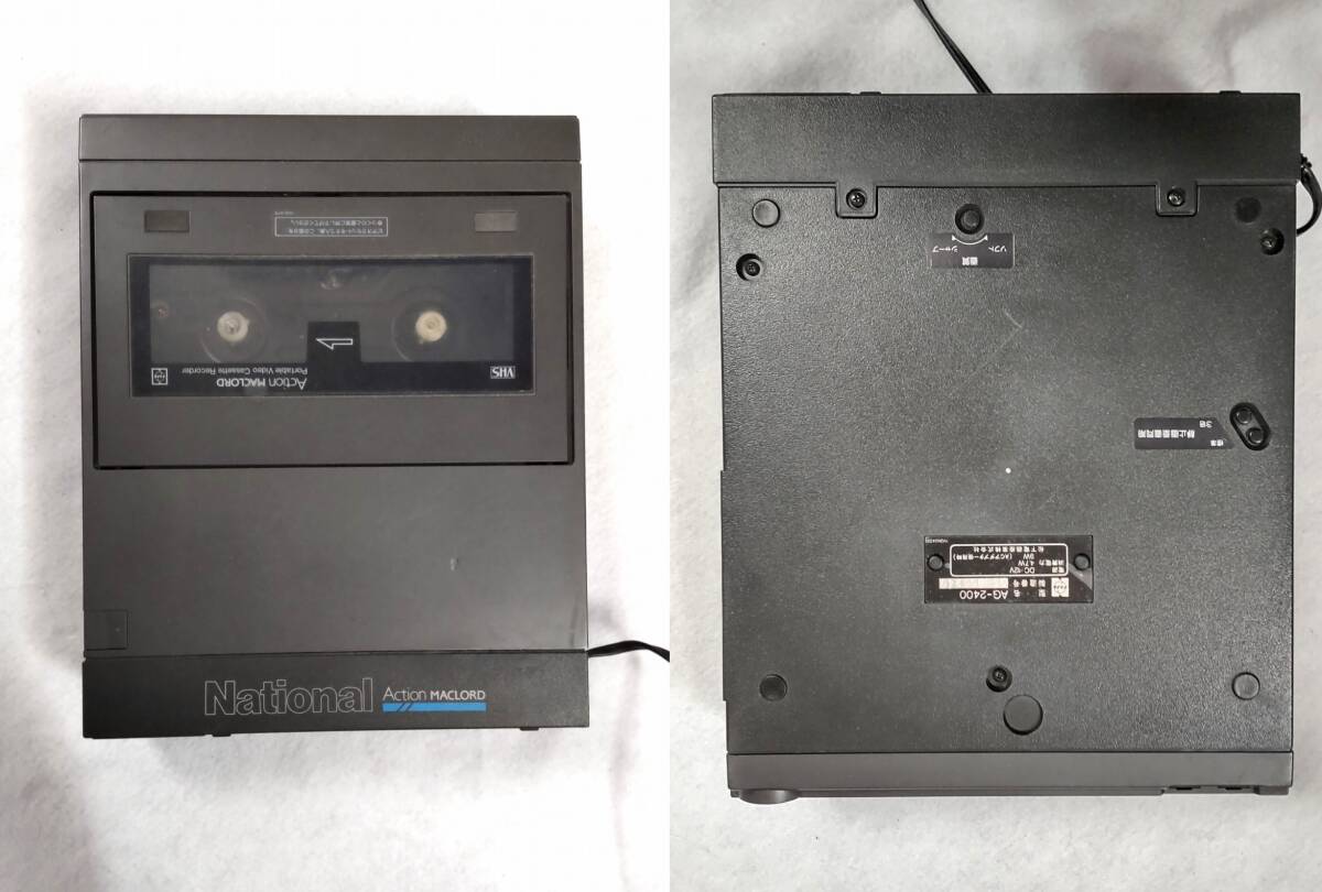 Panasonic（National）小型テレビ（Color Video Monitor TH6-X600）とVHSデッキ(アクションマックロードAG-2400)のセット　昭和レトロ