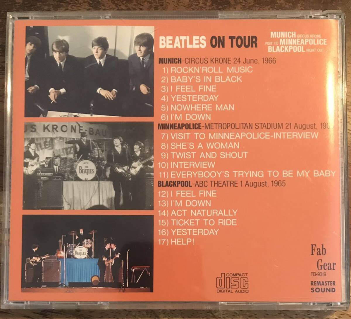 The Beatles / ビートルズ / On Tour / 1CD / Pressed CD / Munich, Circus Krone 24 June 1966 / Minneapolis, Metropolitan Stadium 21 A_画像2