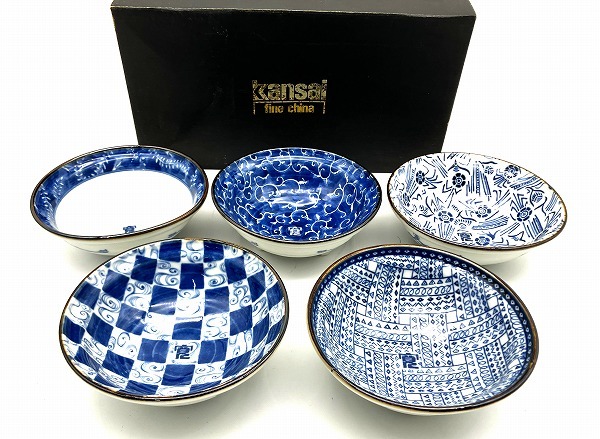 ◇Kansai fine china 山本寛斎 柄違い 5枚セット 皿 和食器 コレクター放出品◇ の画像1