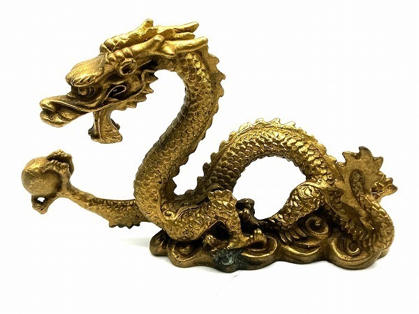 希少品◇ 中国 ドラゴン 竜 龍 置物 置き物 飾り開運 財運 魔除け 厄除け 風水 金属 長期保管品 コレクター放出品◇　_画像2