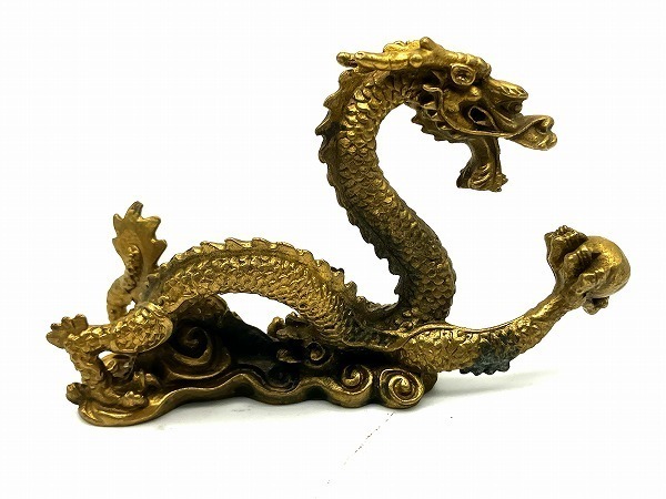 希少品◇ 中国 ドラゴン 竜 龍 置物 置き物 飾り開運 財運 魔除け 厄除け 風水 金属 長期保管品 コレクター放出品◇　_画像3