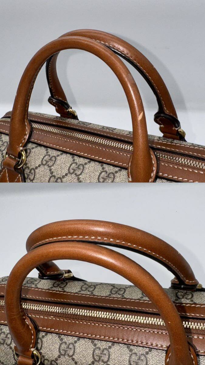 ★ GUCCI / グッチ ハンドバッグ ショルダーバッグ 2way ミニボストン GGスプリーム 箱付き ブランド 中古品 0330HAの画像9