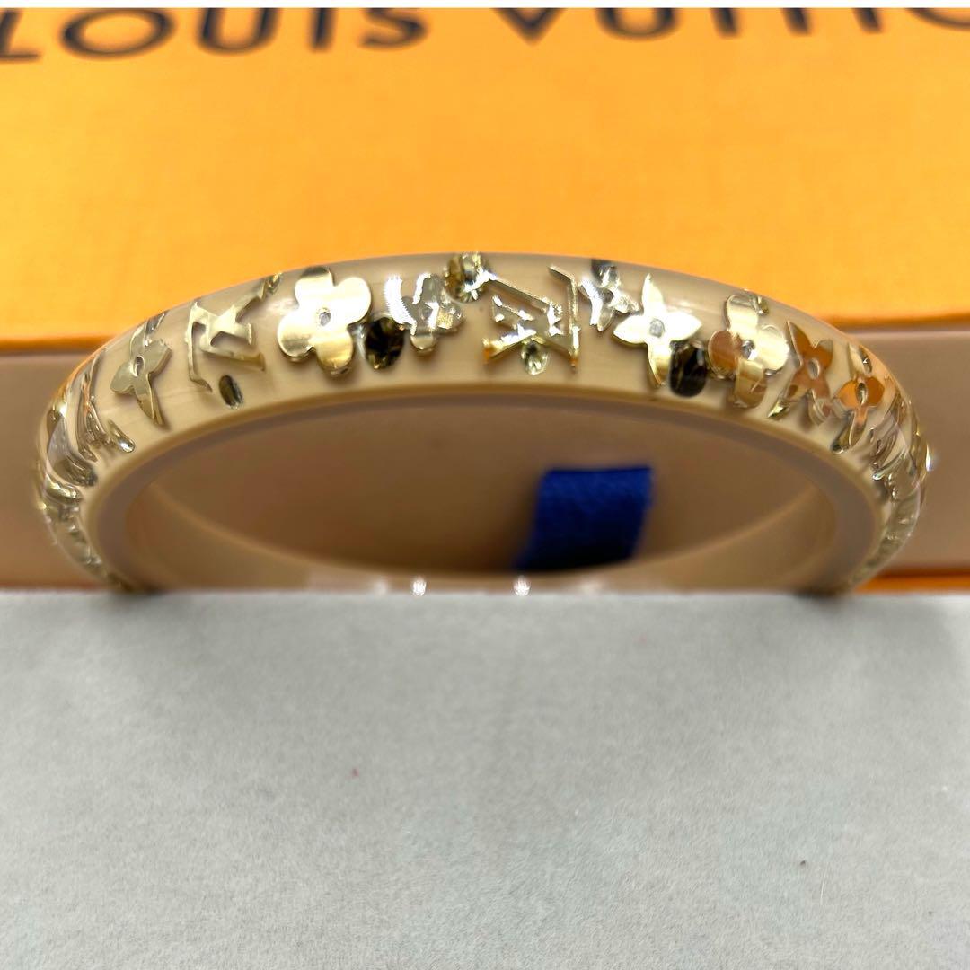 [ ultimate beautiful goods ]LOUIS VUITTON Louis Vuitton M65302 brass re ankle - John bangle plastic beige group Gold color monogram 