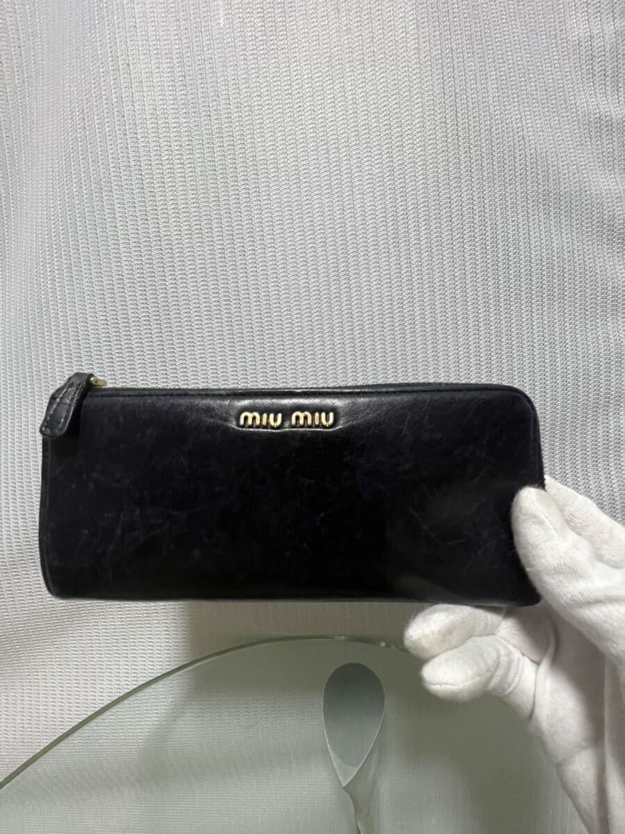 miumiu MiuMiu long wallet box attaching 5M1183 black 