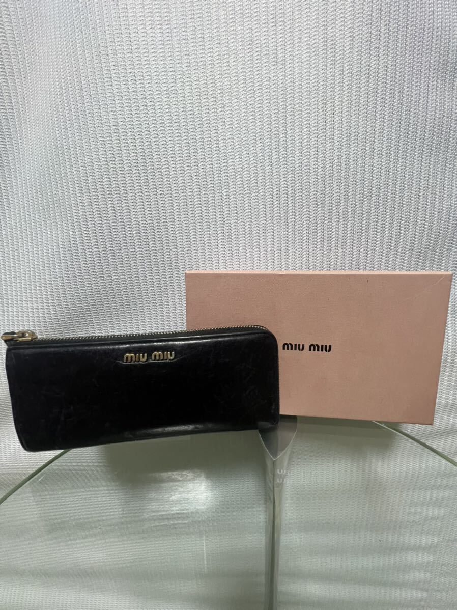 miumiu MiuMiu long wallet box attaching 5M1183 black 