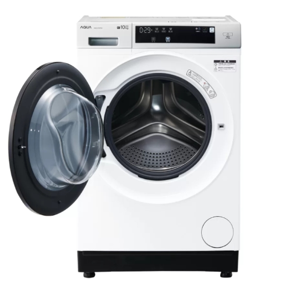 【超美品】 AQUA アクア ドラム式洗濯乾燥機 10kg ホワイト 左開き Cサイズ AQW-D10P-L(W) aq-01-w53の画像2