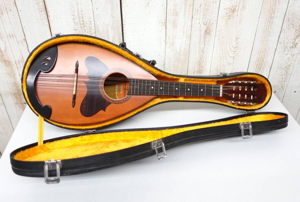 レトロミュージック  ＊SUZUKI VIOLIN CO.LTD   鈴木バイオリン  ＊Mandolin マンドリン ＊NO.MD-515 1973 ＊ハードケース付属  の画像2