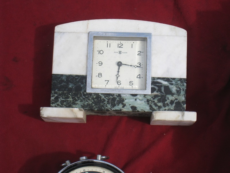 * old zen my put clock marble eyes ... clock music box 3 piece together *