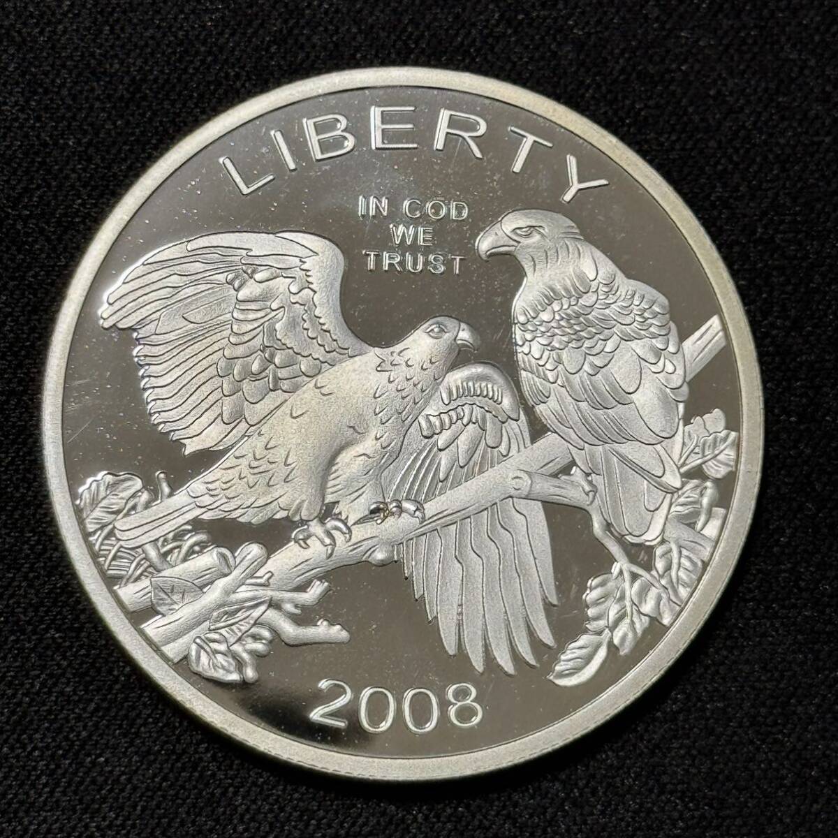 アメリカ 1オンス 銀貨 純銀 ドナルド J トランプ大統領 ホワイトハウス 銀メダル 横 _画像1