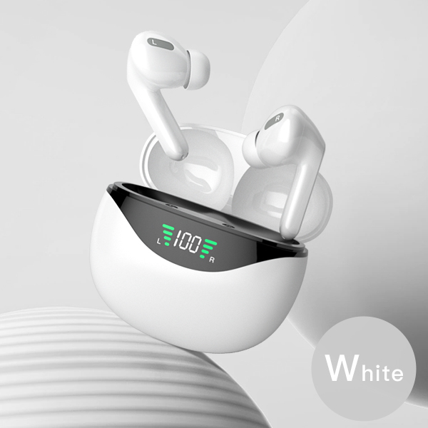 ワイヤレスイヤホン イヤホン Bluetooth ノイズキャンセリング Android iPhone 適用 自動ペア HiFi高音質 マイク付き ホワイトの画像10