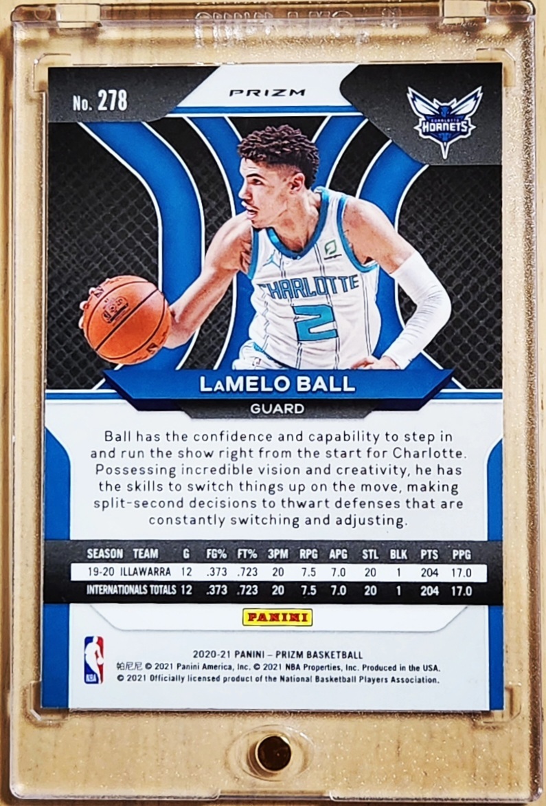 RC 2020 -21 Panini Prizm Silver LAMELO BALL #278 / ラメロ ボール Refractor Holo ROY_画像3