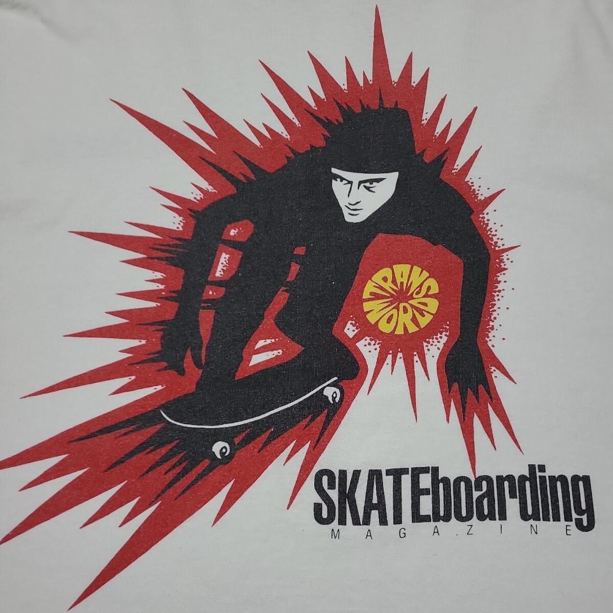 90s USA製 Trans World Skateboarding mag Tシャツ サイズL スケートボード ヴィンテージ トランスワールド _画像4