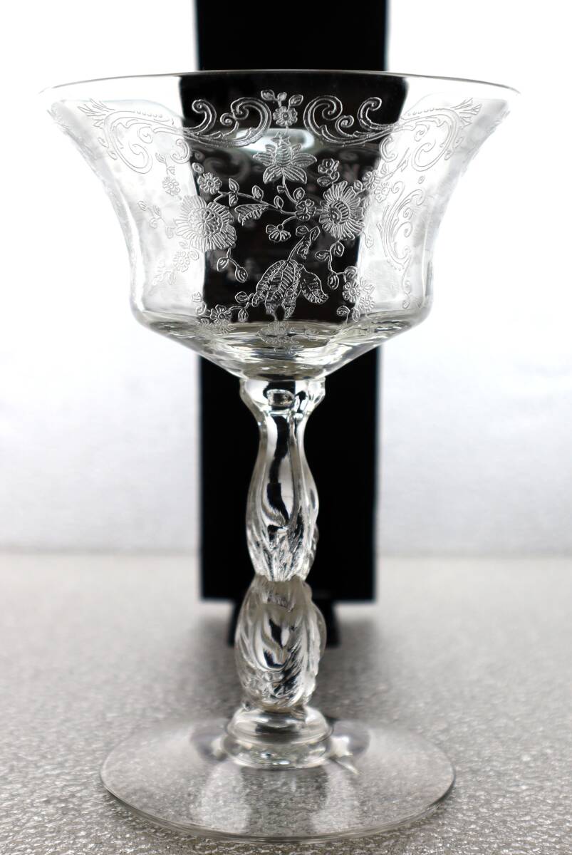 374◆検 オールド バカラ グラス ）ケンブリッジ Cambridge シャンテリィー モデル ワイン カクテル グラス◆アンティーク グラス の画像1