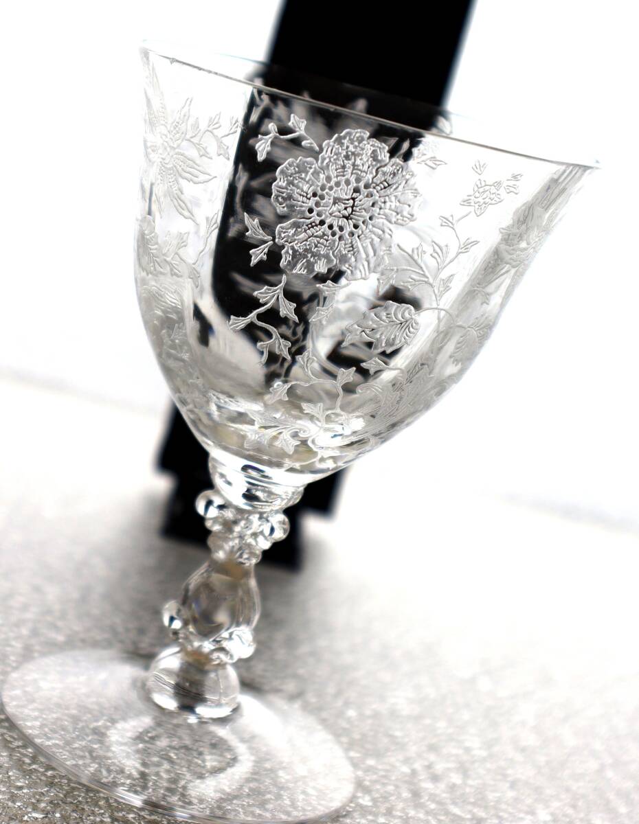 385◆検 オールド バカラ グラス ）ケンブリッジ Cambridge ワールドフラワー モデル グラス◆アンティーク グラス の画像2