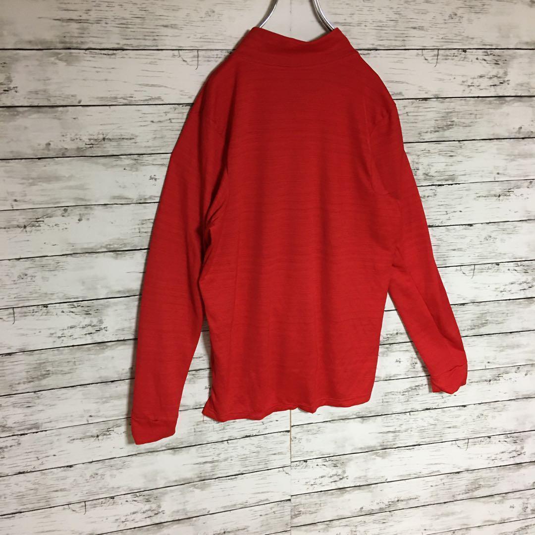 【トレイルラン等】ナイキ　長袖ハーフジップスポーツTシャツ　赤M K236
