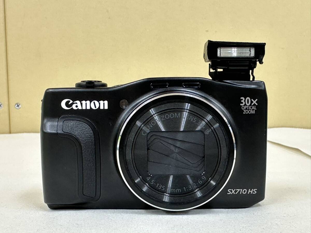 キャノン Canon SX710 HS ブラック コンパクトデジタルカメラ 約2030万画素 ズーム倍率30倍 バッテリー充電器 社外ケース付き 簡易動作確認の画像2