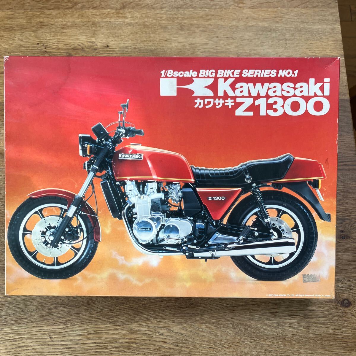  unused not yet constructed DOYUSHA 1/8 Kawasaki Z1300.. company Kawasaki old car big bike series bike plastic model rare 