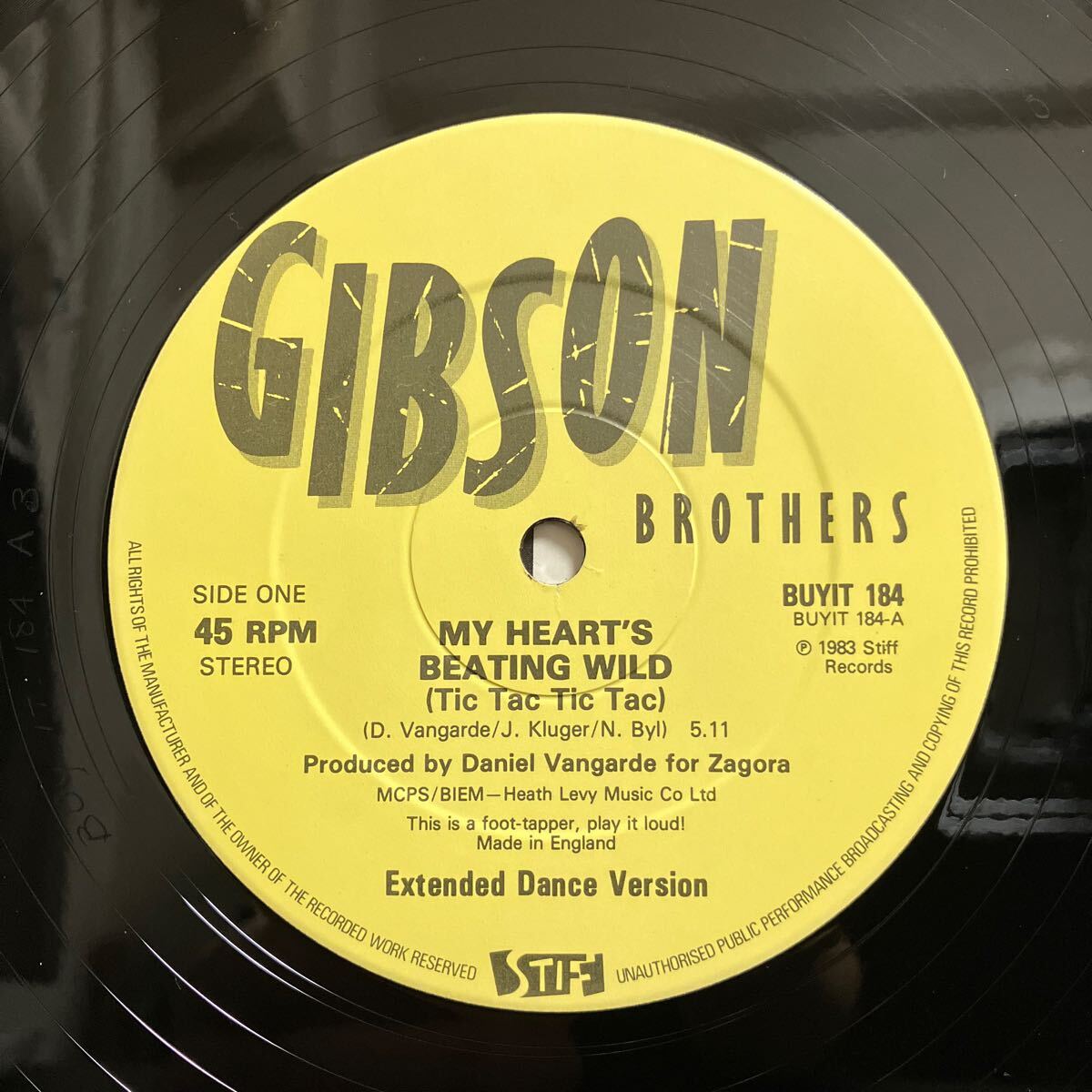 Gibson Brothers / My Heart's Beating Wild Tic Tac Tic Tac 【12inch】（UK盤）の画像3