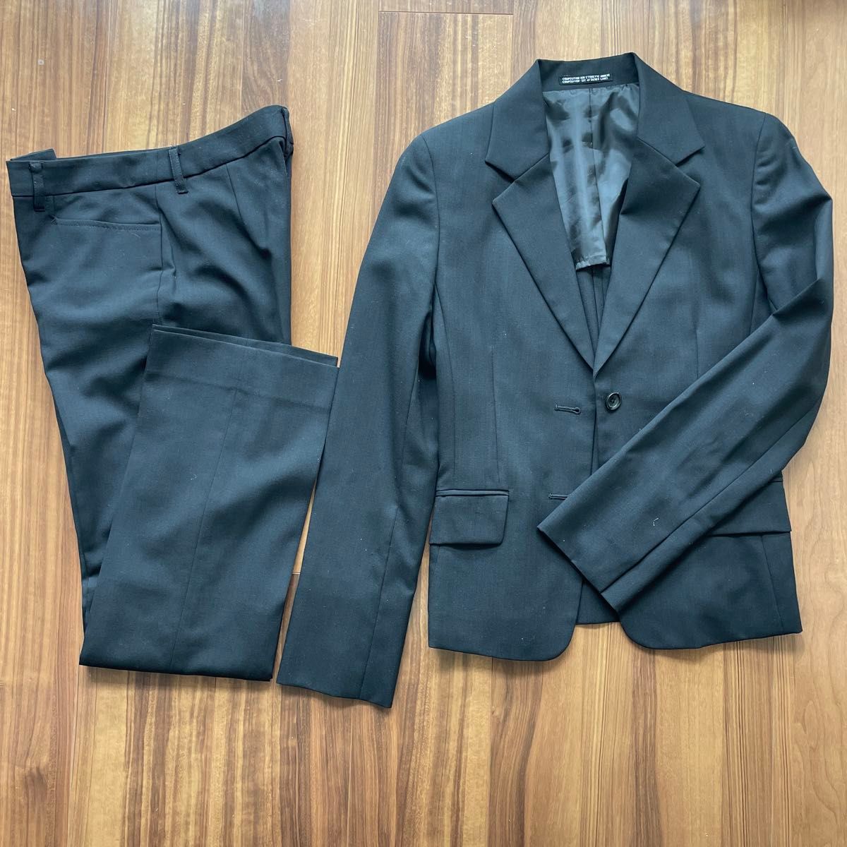 パンツスーツ 黒 ブラック スーツ ジャケット フォーマル セットアップ