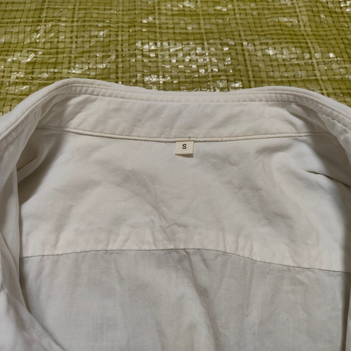 【訳あり】TOPVALU トップバリュ 半袖ボタンシャツ メンズ S 80〜88 白 ポケット付き イオン AEON