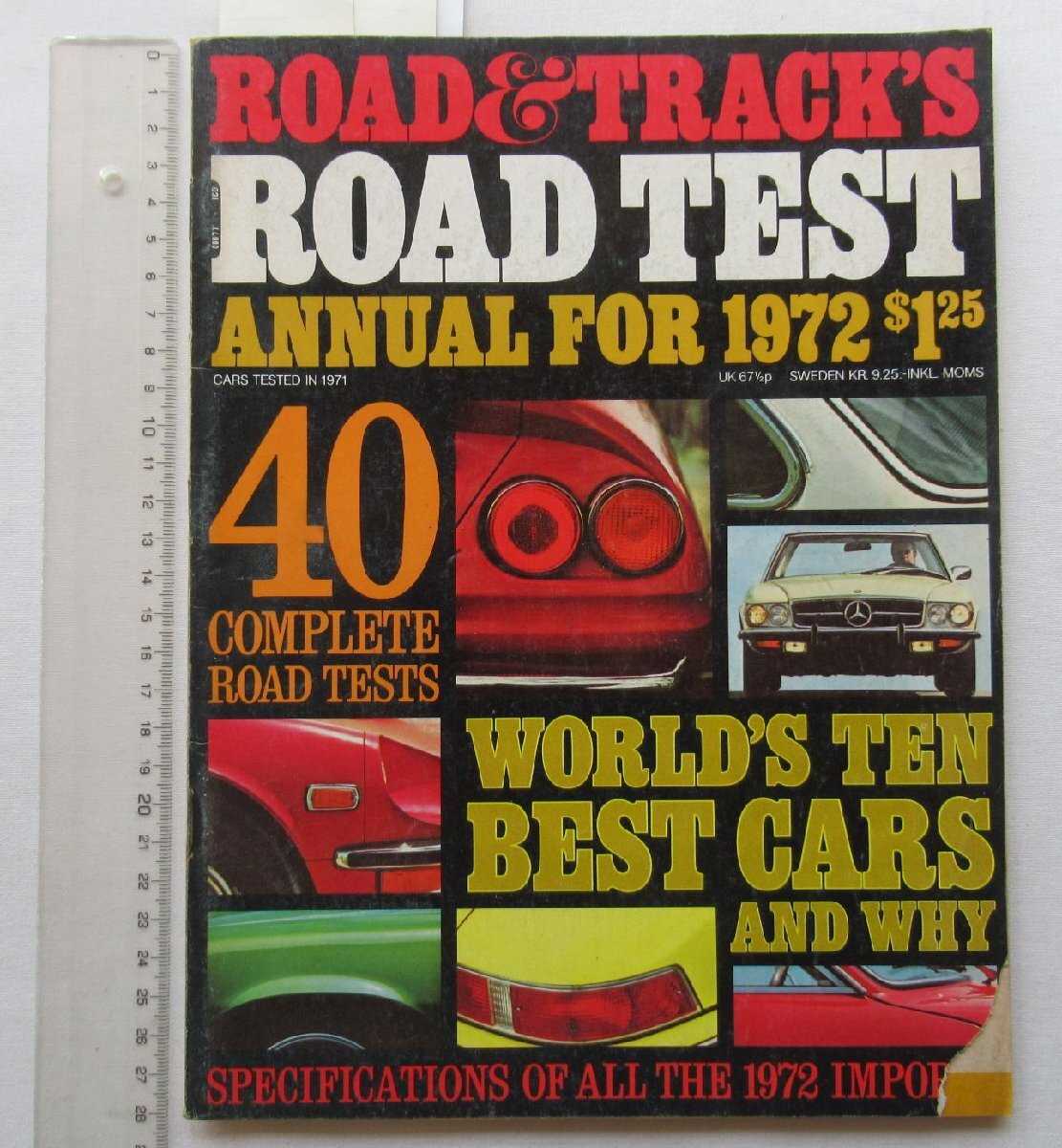★[A60207・特集：CITROEN SM, DE TOMASO PANTERA など ] ROAD & TRACK'S ROAD TEST ANNUAL FOR 1972. ★_右下部に破れ欠落あり。